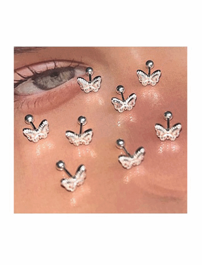[silver999] Butterfly Ribbon Mini Piercing Earring 버터플라이 리본 미니미 피어싱 귀걸이