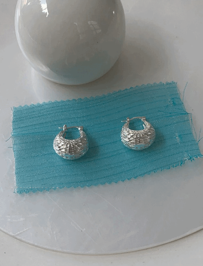 [silver925침] BU mini ring silver earrings U미니링 은침 귀걸이